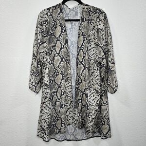 Pink Milly Womens Cardigan Short Sleeve Animal Print Size XL